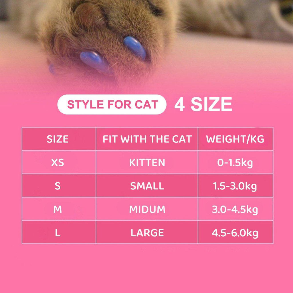 100PCS Anti Scratch Paw Covers for Cats and Kittens Nail Protector Soft Paw - Shiny-M