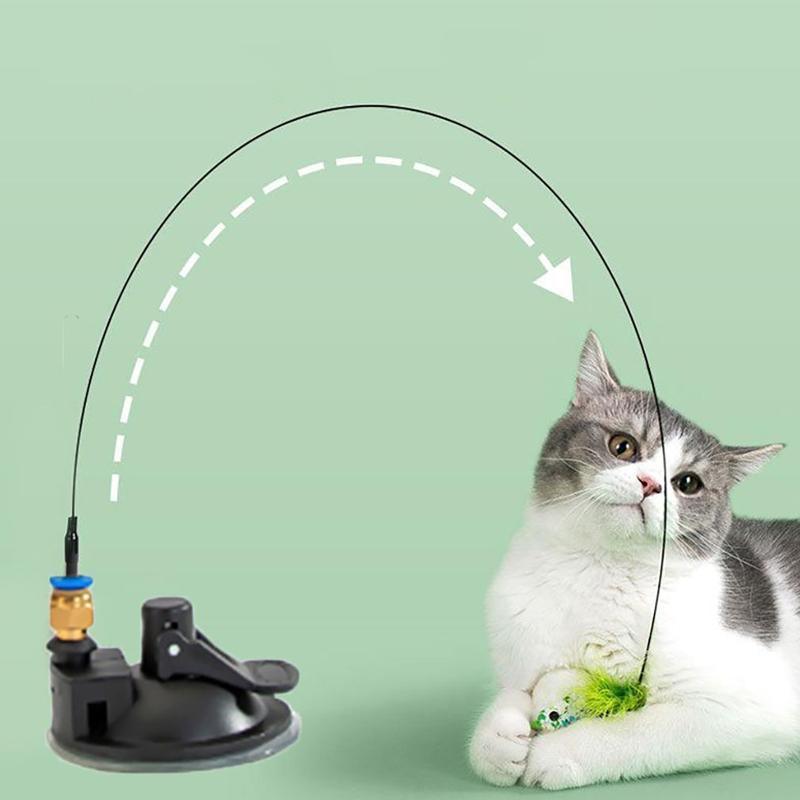 Cat Play Toy Simulation Birds Teaser Wand Interactive Stick with Suction Cup - 2