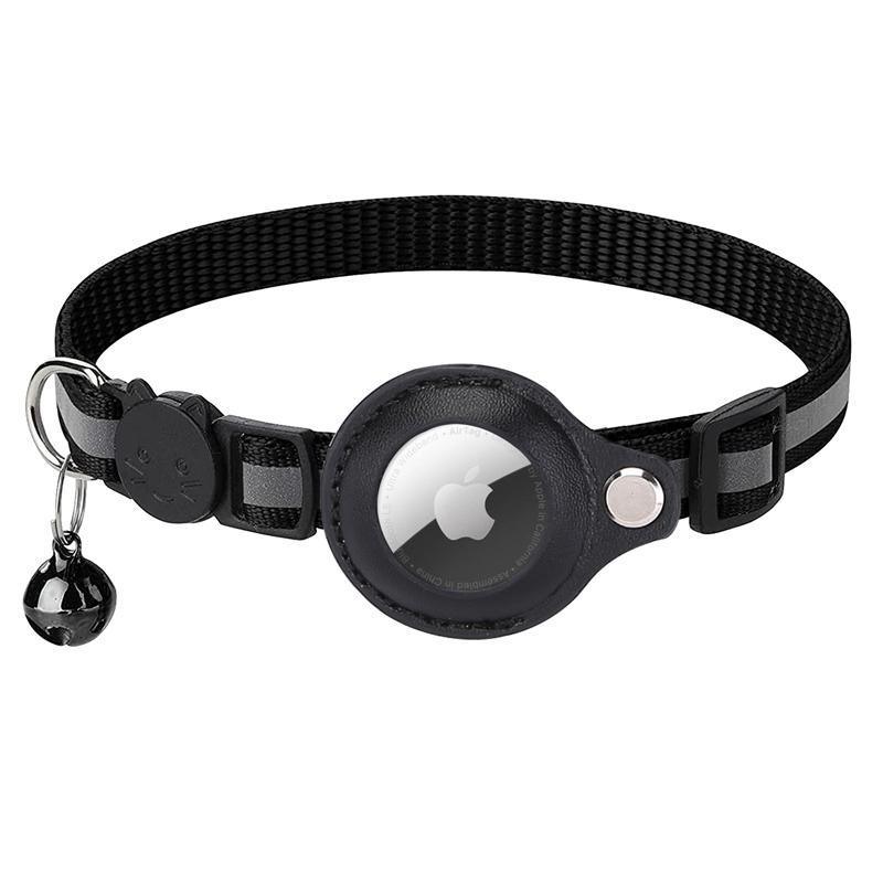 Reflective Pet Collar with Holder for AirTag Tracker – Anti-Lost Cat Dog Tag - Orange