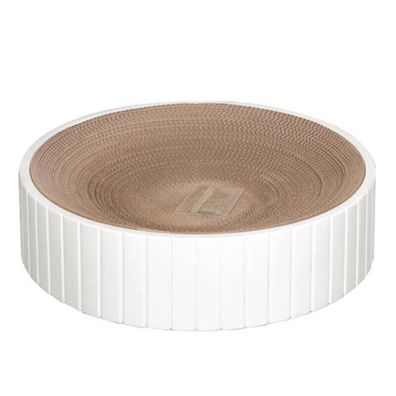 2In1 Cat Scratching Board Round Cat Scratcher Pad Lounge Bed Bowl Pet Sofa House - Pink