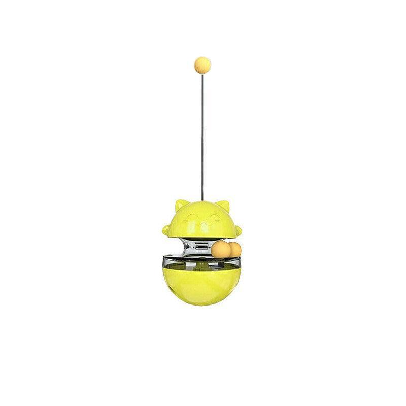 Cat Treat Dispenser Toy Ball Kitten Selfplay Interactive Tumbler Multifunction - Green