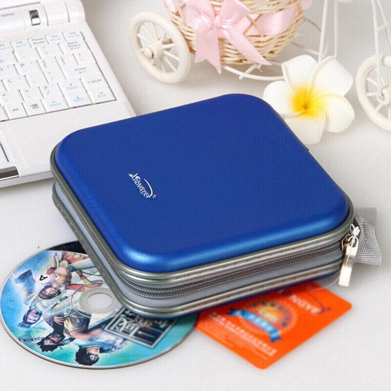 40-Disc CD DVD Wallet Case Portable Car Storage Holder Sleeve Carry Pouch - Red