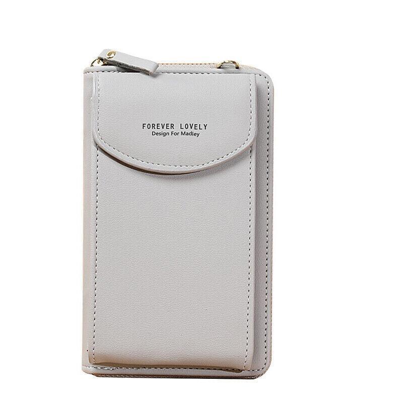 Women Pouch Bag Mobile Phone Bag Pu Leather Crossbody Purse Wallet Shoulder Bag - Red