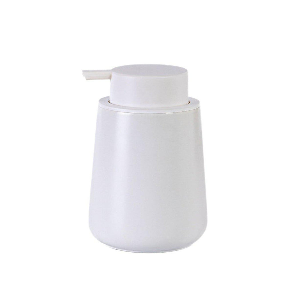 400ML Ceramic Stoneware Soap Dispenser Modern Design Lotion Pump Manual Bathroom - White