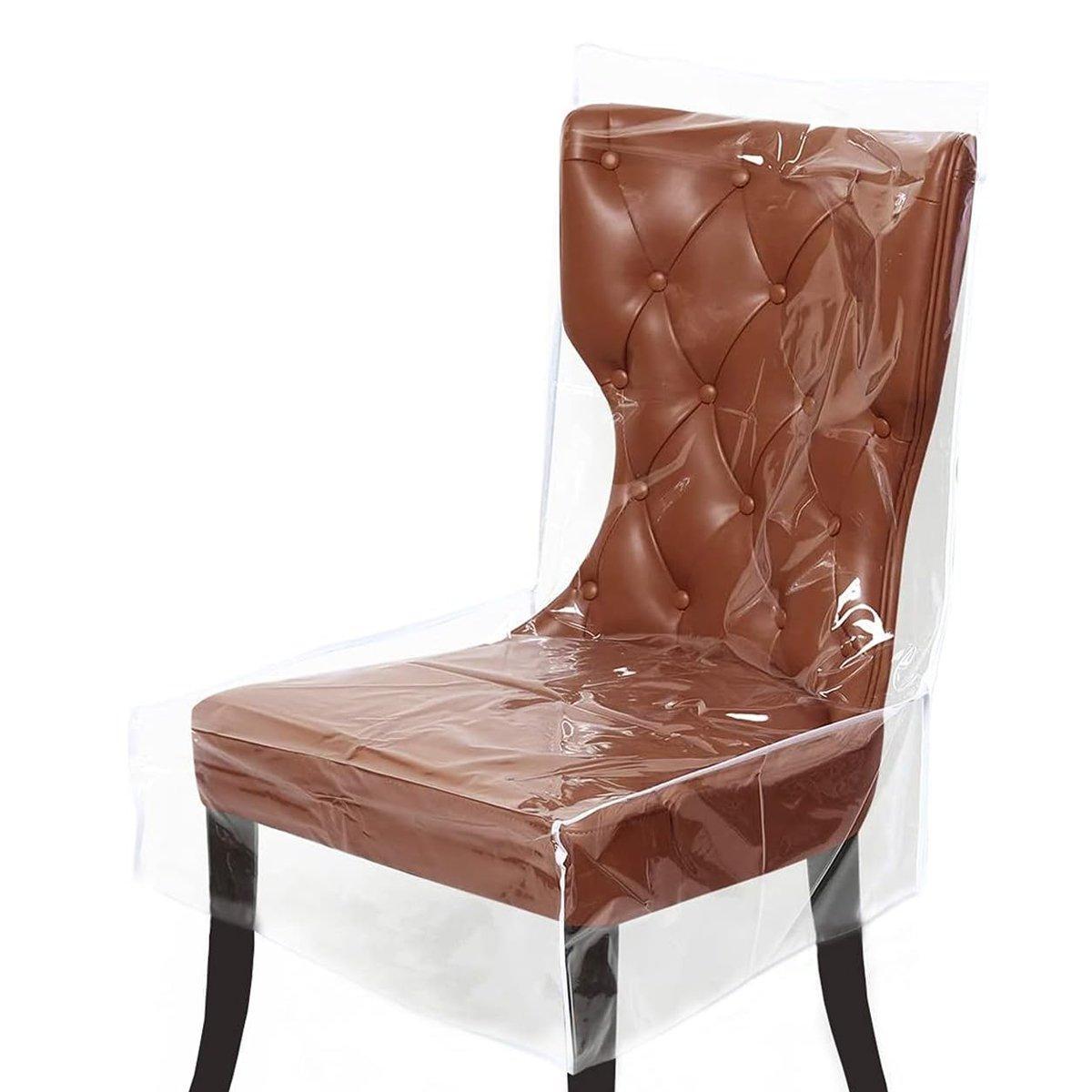 Elastic PVC Dining Chair Cushion Cover Universal Seat Protector with Backrest