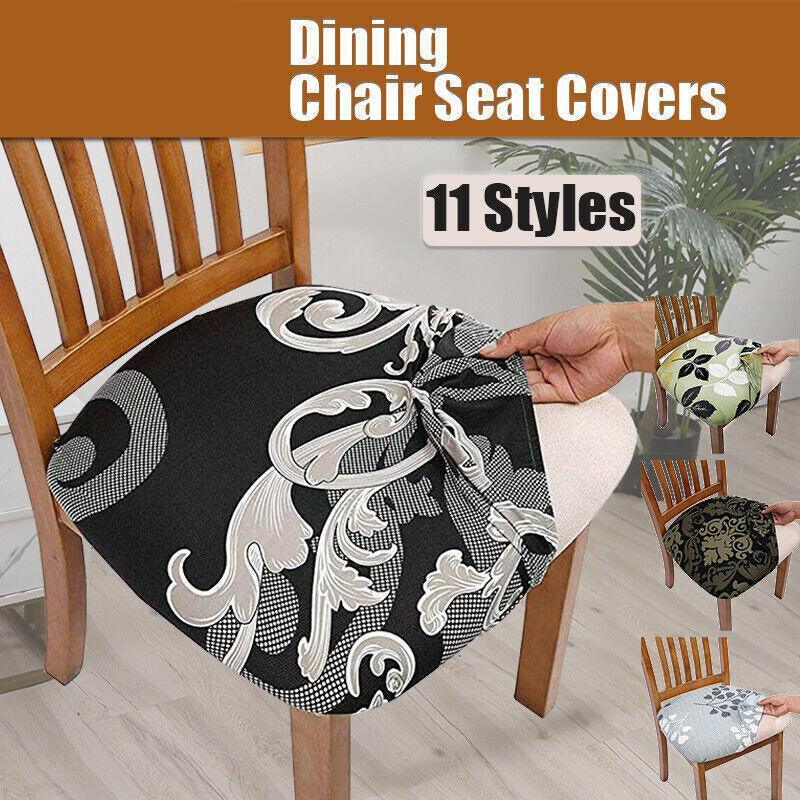Stretch Dining Chair Seat Covers Removable Seat Cushion Slipcovers Protector - C