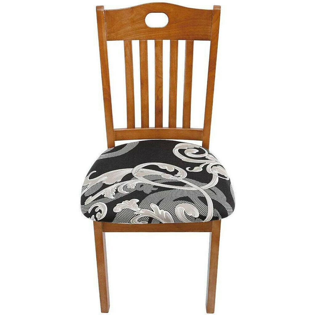 Stretch Dining Chair Seat Covers Removable Seat Cushion Slipcovers Protector - C