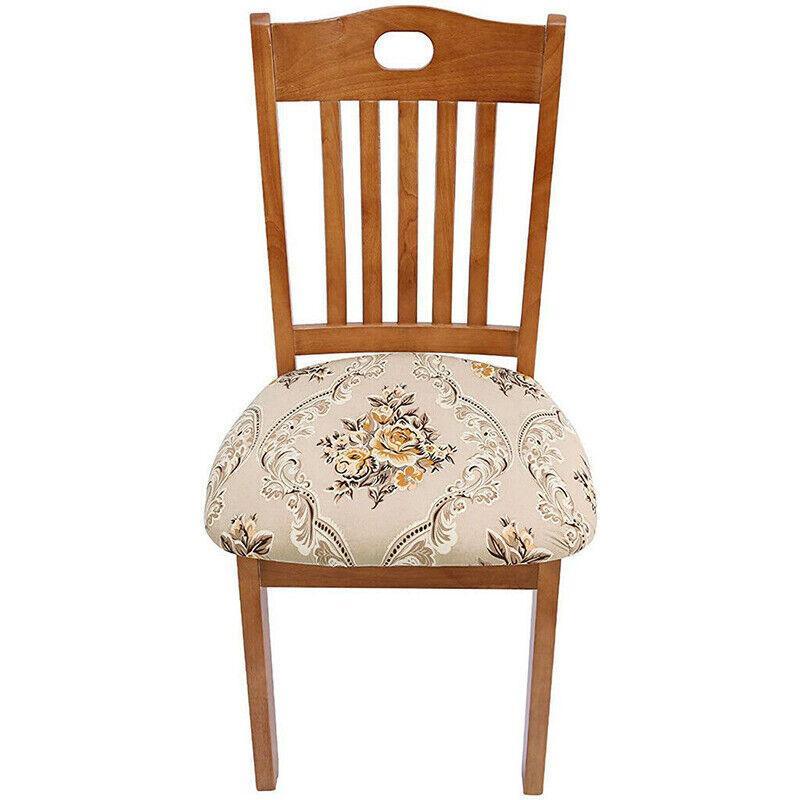 Stretch Dining Chair Seat Covers Removable Seat Cushion Slipcovers Protector - D