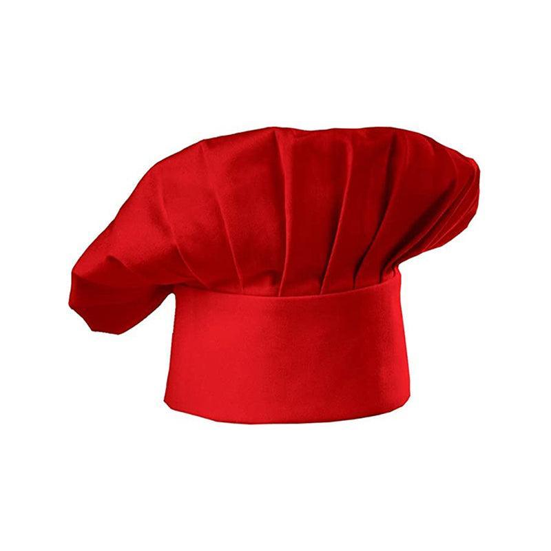 Adjustable Chef Cap with Elastic Band for Kitchen Cooking Baking Catering Use - Black+White
