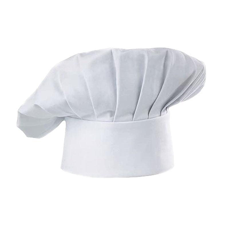 Adjustable Chef Cap with Elastic Band for Kitchen Cooking Baking Catering Use - Black+White