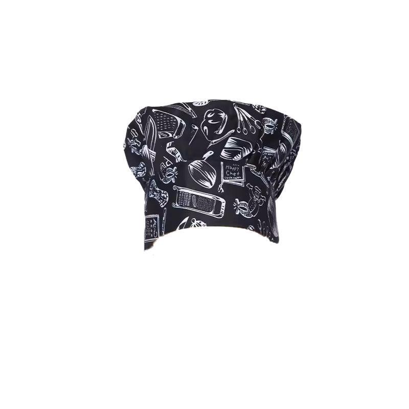 Adjustable Chef Cap with Elastic Band for Kitchen Cooking Baking Catering Use - White