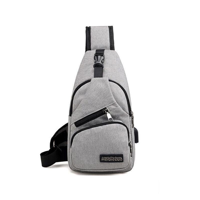 Durable Mens Chest Bag Shoulder Backpack Man Sling Cross Body Satchel Travel Bag - Blue