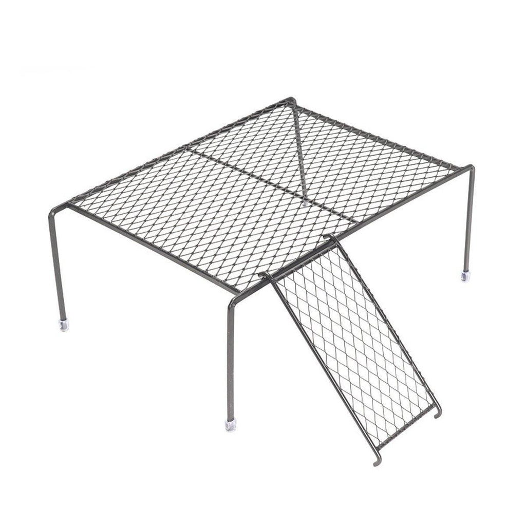 Metal Iron Chicken Feeding Ladder Grid Shelving Landscaping Platform Supplies - Black-S