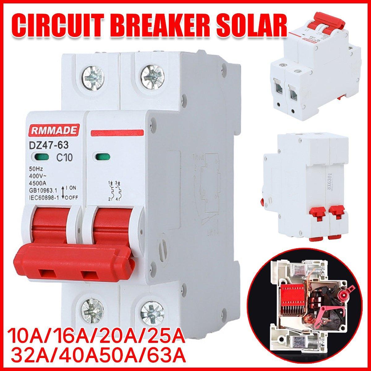 AC Circuit Breaker Solar 220-380V 2Pole Double MCB Mini 10-63 Amp - 25A