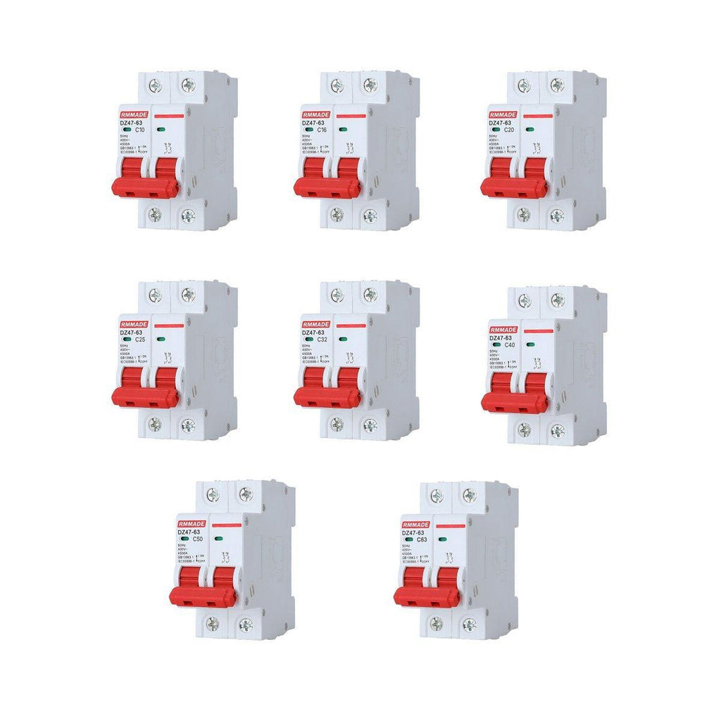 AC Circuit Breaker Solar 220-380V 2Pole Double MCB Mini 10-63 Amp - 63A