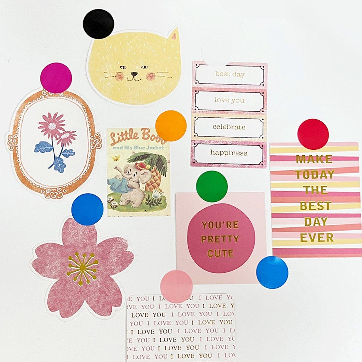 8 Rolls Colored Polka Dot Labels Round Seal Stickers Marking Round Sticker Set - Rose