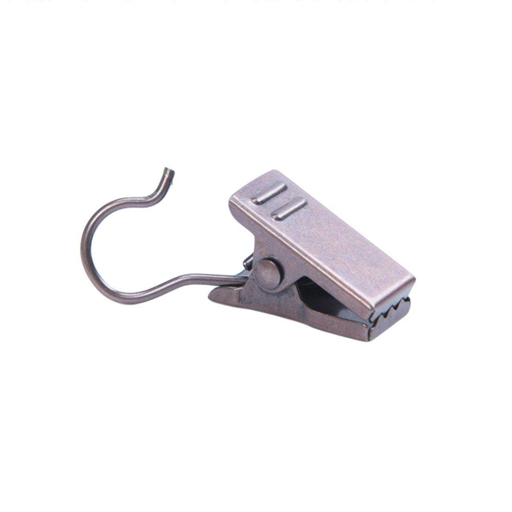 50PCS Stainless Steel Curtain Clip Hooks Strong Load-bearing Shower Accessories - Silver White