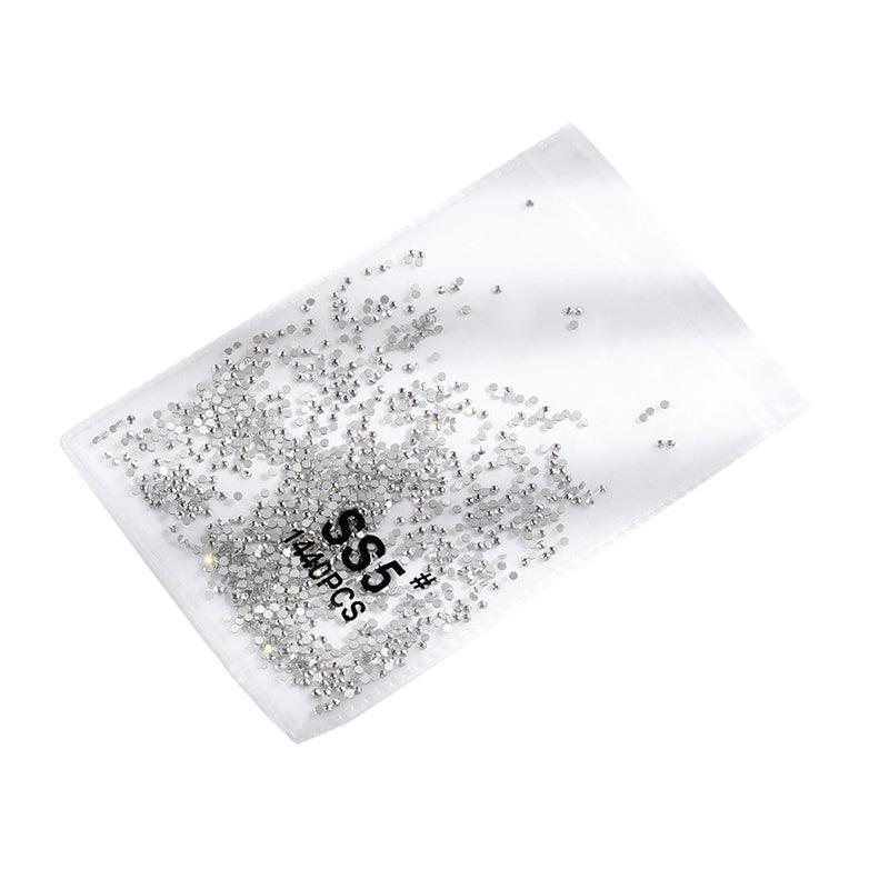 1440Pcs Glitter Rhinestones Crystal Flat Clear Bottom Glass Nail Art Nail Drill - Clear Crystal SS3
