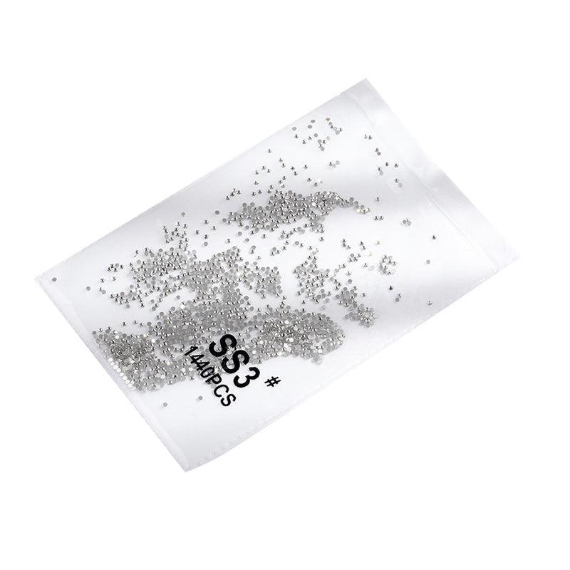 1440Pcs Glitter Rhinestones Crystal Flat Clear Bottom Glass Nail Art Nail Drill - Clear Crystal SS10
