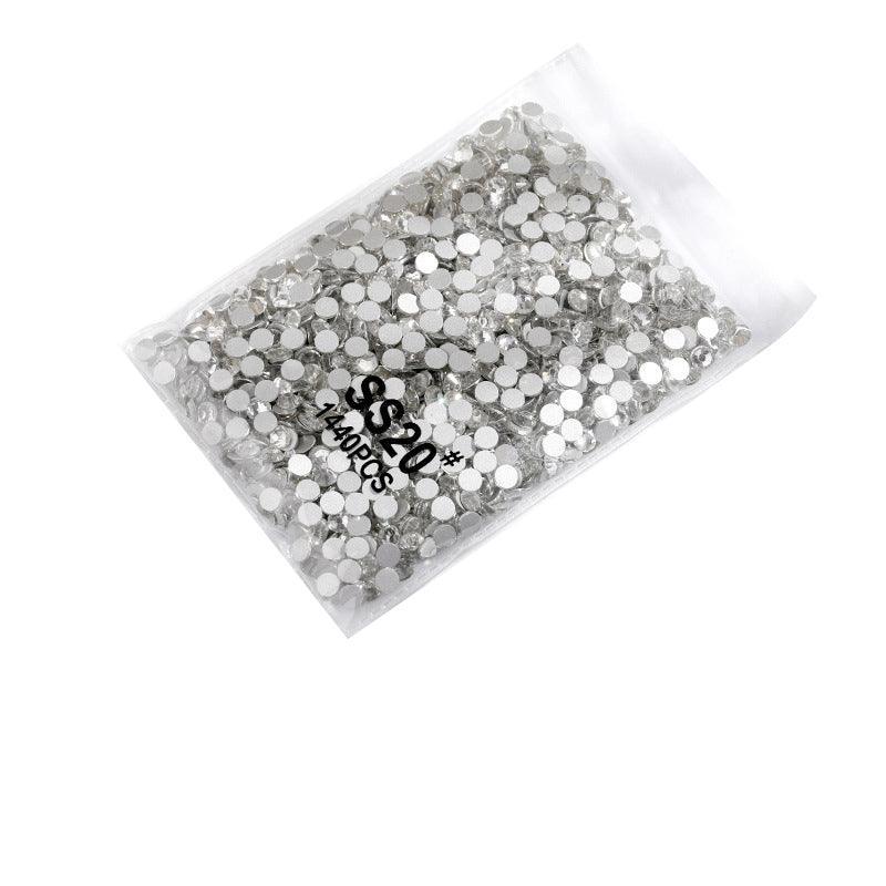 1440Pcs Glitter Rhinestones Crystal Flat Clear Bottom Glass Nail Art Nail Drill - Clear Crystal SS20