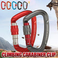 25KN Screwgate Locking Rock Climbing Carabiner Clip Aluminum D Ring Hook Buckle - Gray