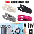 Clothes Drying Clips 20 Pack Velvet Flocking Trouser Pegs Hanger Grip Clamp Set - Grey