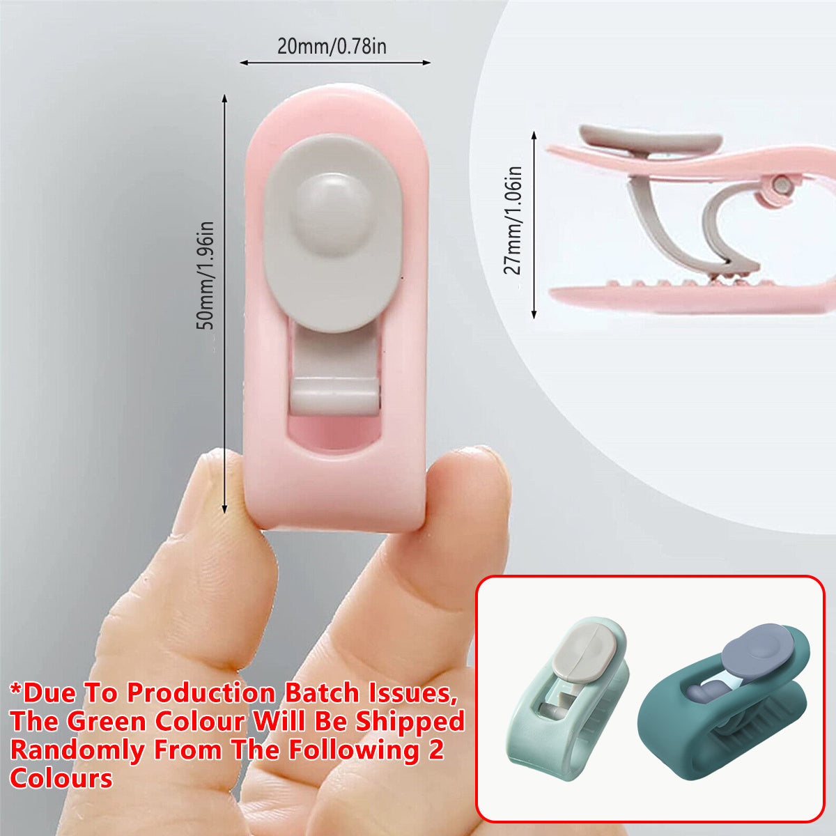 10/20pcs Quilt Retainer Cover Clips Invisible Needle-Free Thumb Buckle Bedding - Pink+Green-20PCS