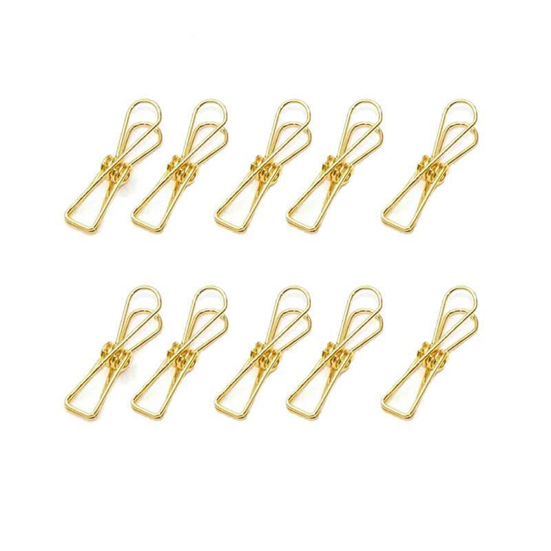 10X Spring Paperclips Metal Wire Hollow Out Clips 33mm Mini Binder Paper Clip - Blue