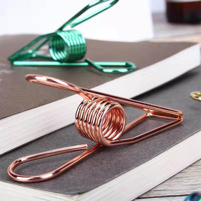 10X Spring Paperclips Metal Wire Hollow Out Clips 33mm Mini Binder Paper Clip - Purple