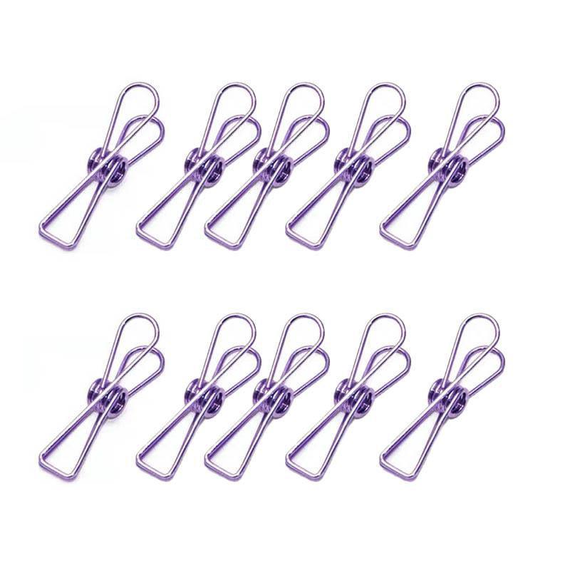 10X Spring Paperclips Metal Wire Hollow Out Clips 33mm Mini Binder Paper Clip - Rose Gold
