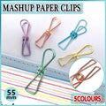 10X Spring Paperclips Metal Wire Hollow Out Clips 55mm Mini Binder Paper Clip - Blue
