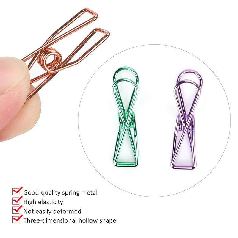10X Spring Paperclips Metal Wire Hollow Out Clips 55mm Mini Binder Paper Clip - Blue