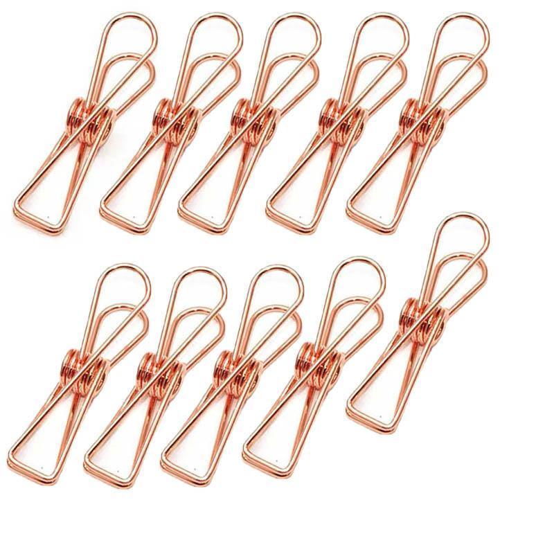 10X Spring Paperclips Metal Wire Hollow Out Clips 55mm Mini Binder Paper Clip - Blue
