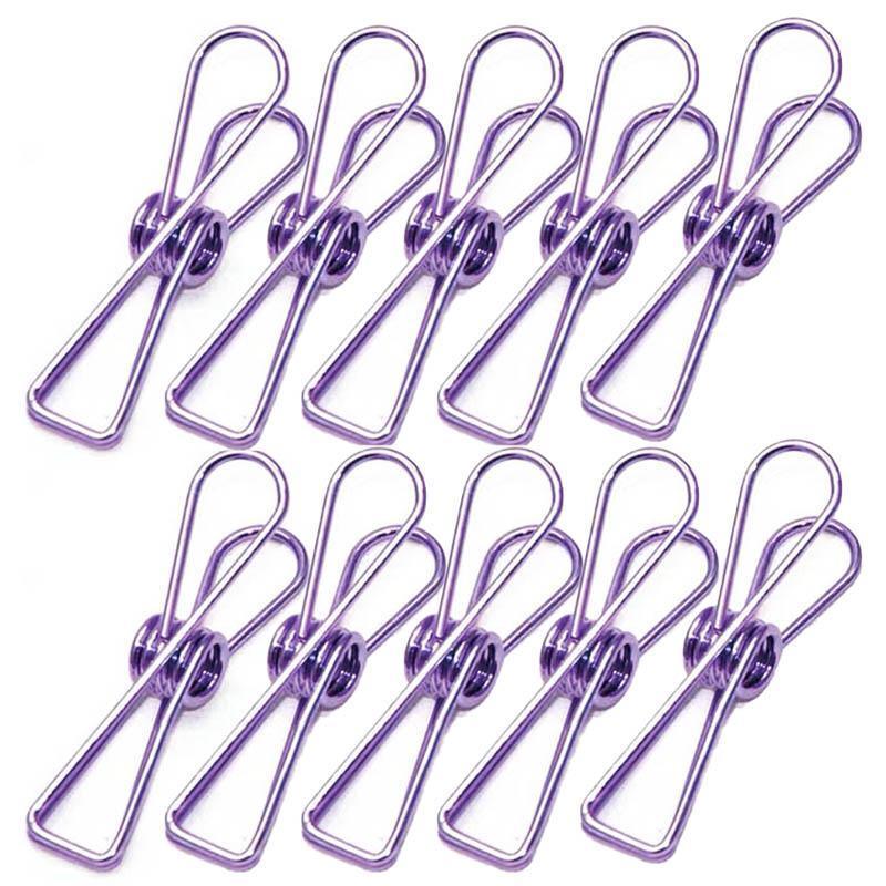 10X Spring Paperclips Metal Wire Hollow Out Clips 55mm Mini Binder Paper Clip - Gold
