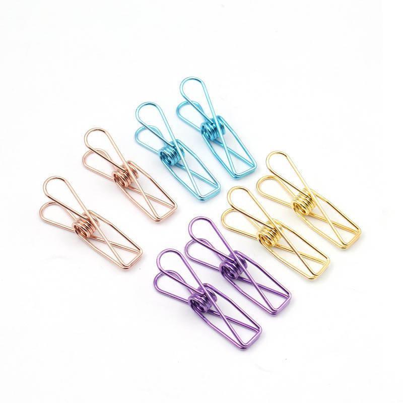 10X Spring Paperclips Metal Wire Hollow Out Clips 55mm Mini Binder Paper Clip - Green
