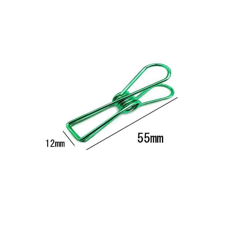 10X Spring Paperclips Metal Wire Hollow Out Clips 55mm Mini Binder Paper Clip - Green