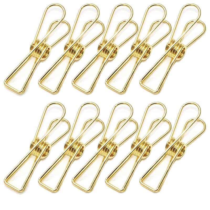 10X Spring Paperclips Metal Wire Hollow Out Clips 55mm Mini Binder Paper Clip - Rose Gold