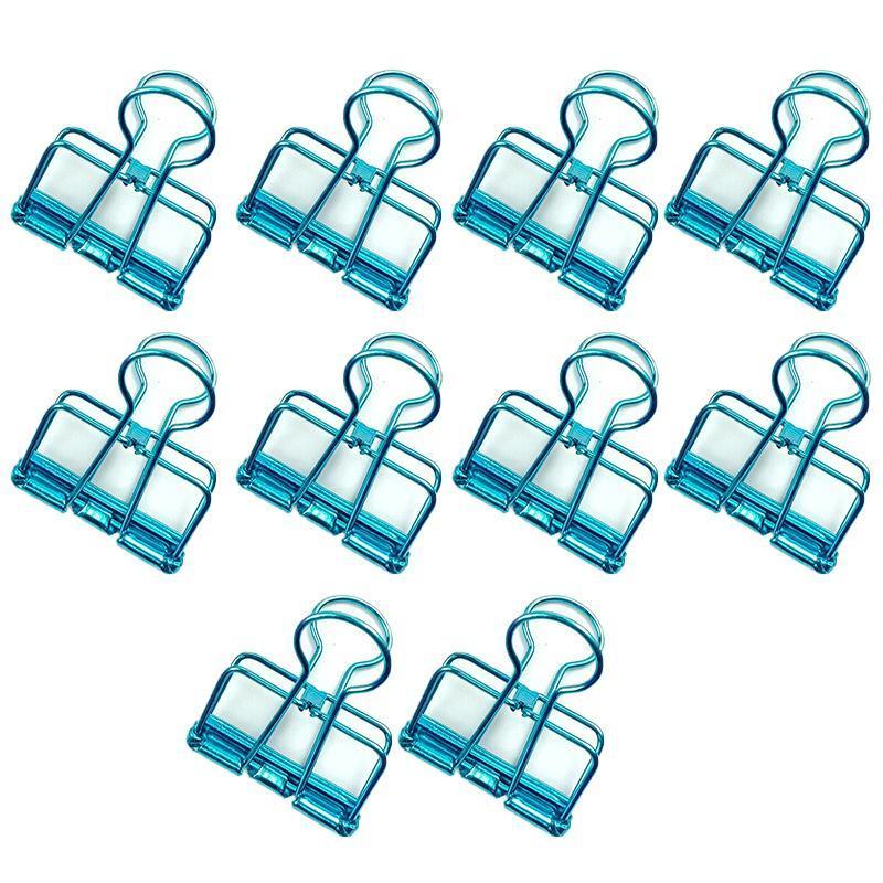 Solid Color Hollow Out Swallowtail Metal Binder Bookmark Clips Office Supplies - Blue