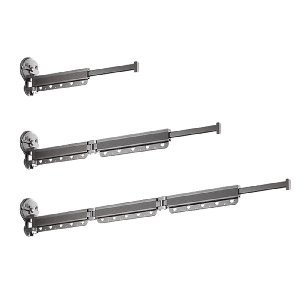 2/3/4-Bar Adjustable Foldable Retractable Clothes Drying Rack Suction Cup Hanger - Two Fold And Three Sections