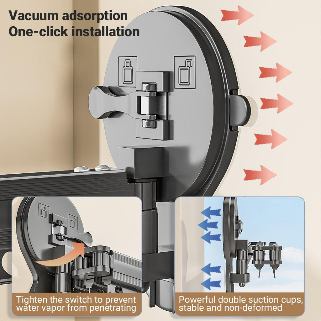 2/3/4-Bar Adjustable Foldable Retractable Clothes Drying Rack Suction Cup Hanger - Two Fold And Three Sections
