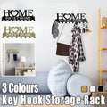 Retro Metal Iron Wall Hanging Mounted 10 Key Hooks Storage Holder Hook Rack - Black