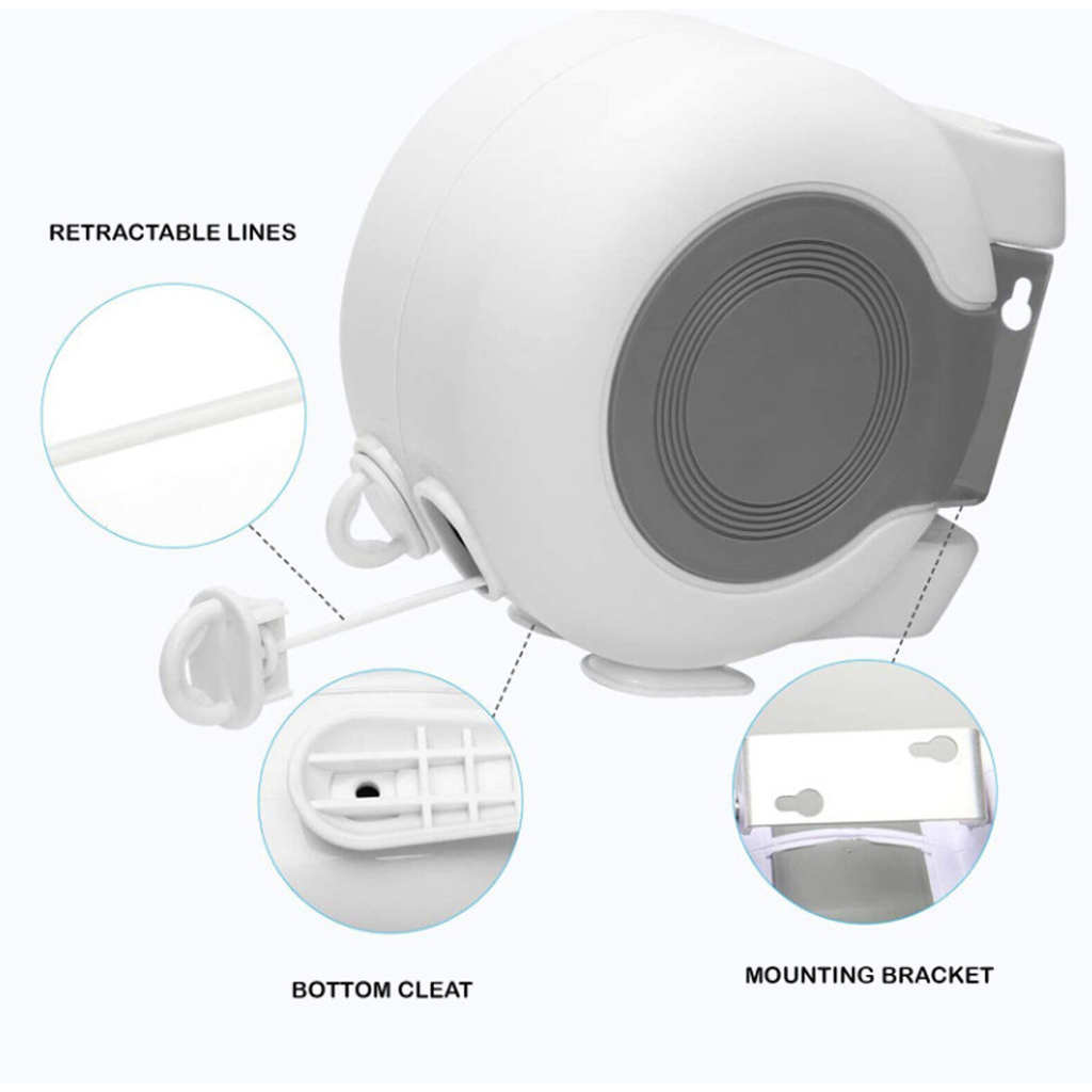 Double Clothes Line Wall Hanger Retractable Clothesline Clothes Dryer 13m Indoor