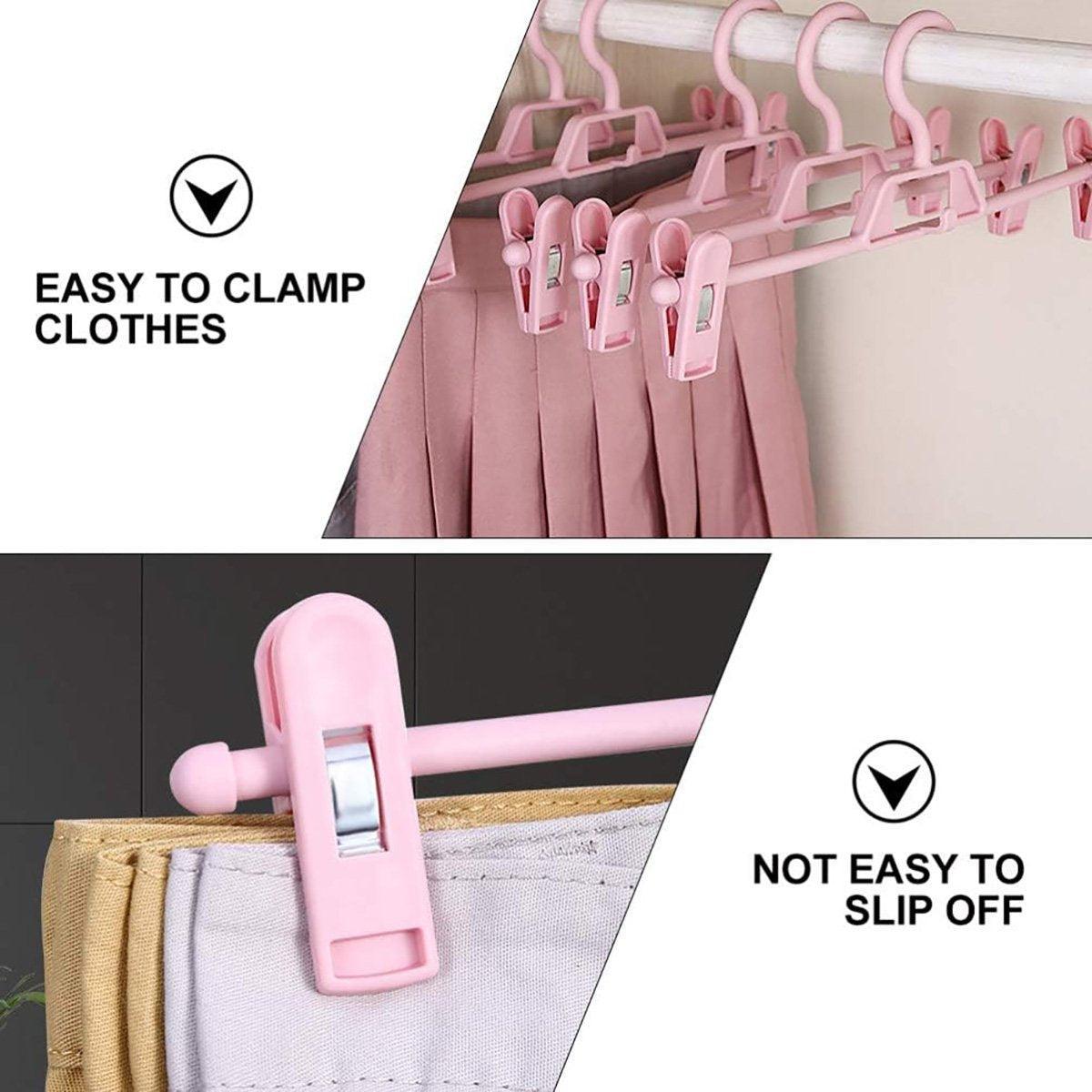 Seamless Household Retractable Pants Rack Buckle Clothes Clip Inner Hanger - Green