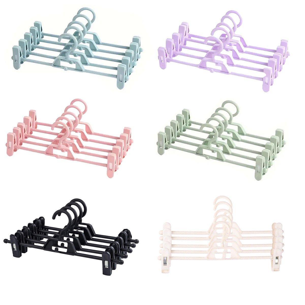 Seamless Household Retractable Pants Rack Buckle Clothes Clip Inner Hanger - Pink