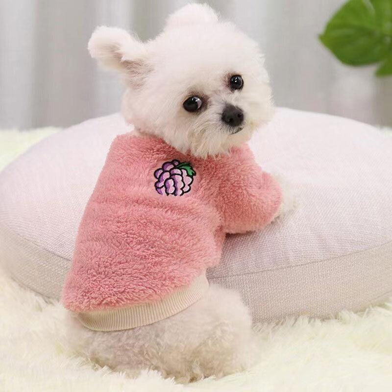 XS Puppy Pet Dog Fleece Warm Jumper Sweater Coat Small Yorkie Chihuahua Cat Clothes - Pink