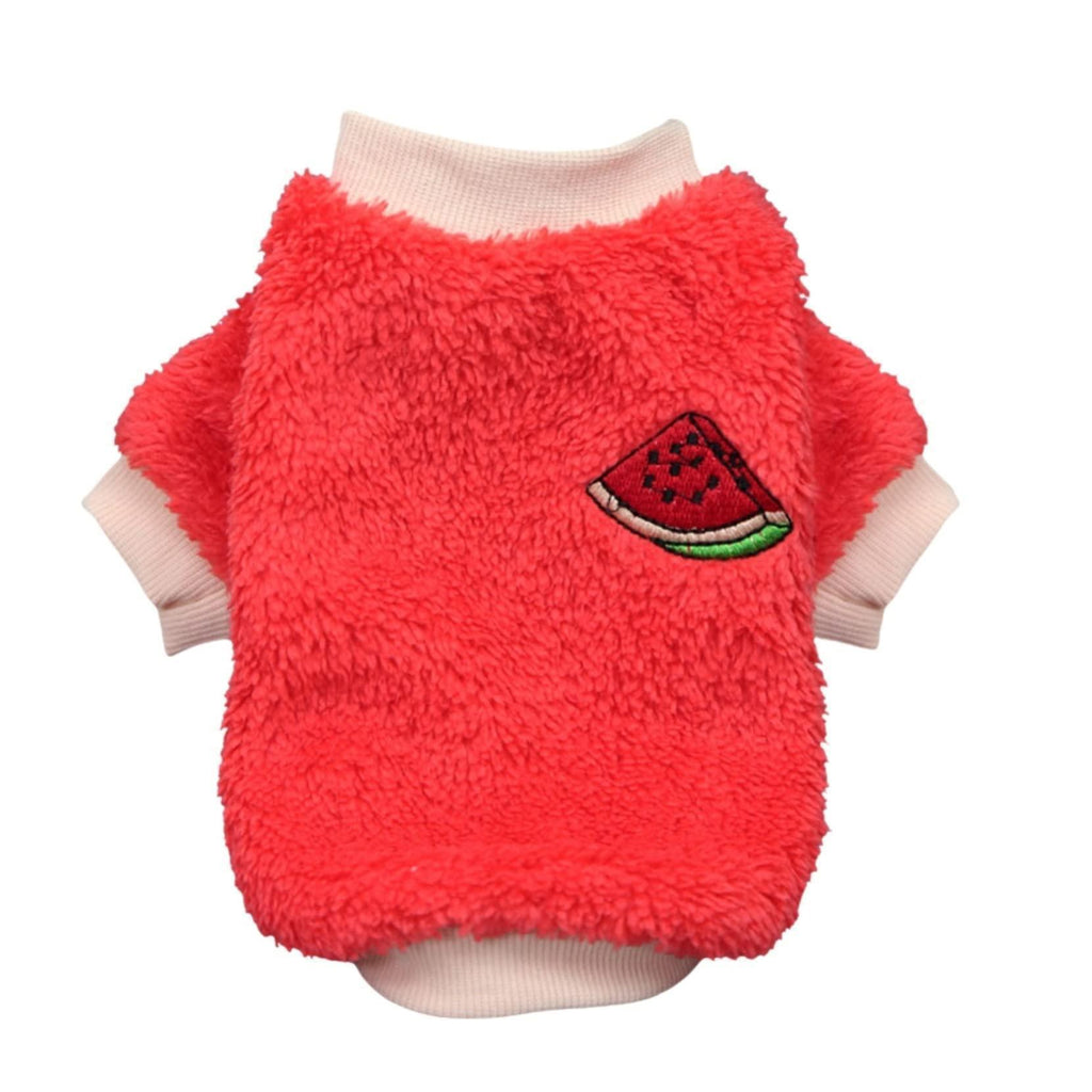 XS Puppy Pet Dog Fleece Warm Jumper Sweater Coat Small Yorkie Chihuahua Cat Clothes - Red