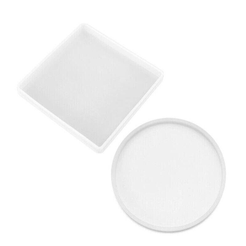 Coaster Resin Casting Mould Epoxy Mold Silicone Craft DIY Jewelry Agate Making - Large Round*4