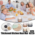 8PCS Round Cotton Woven Coaster Heat Resistant Thick Insulation Dining Table Mat - Grey