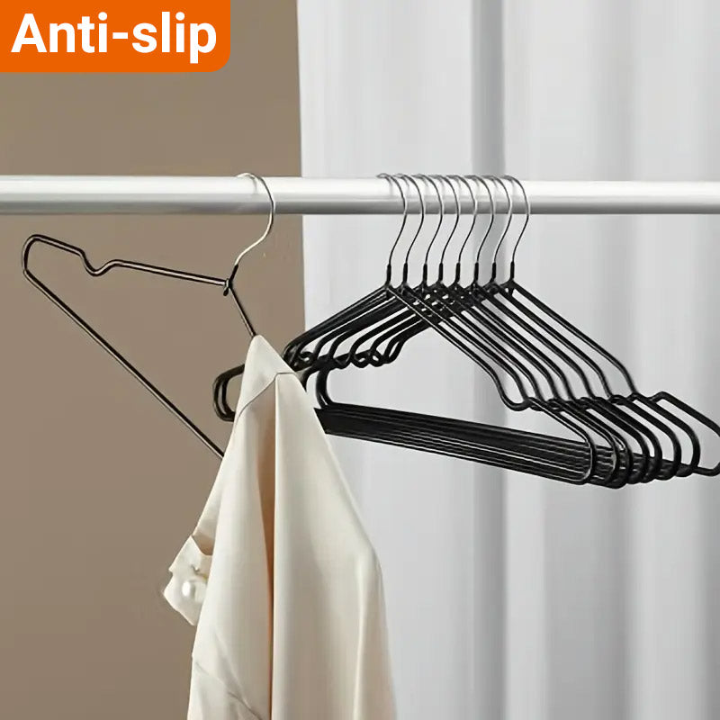 Clothes Hangers 10 Pack Anti Slip Plastic Hanger Clothes Rack Organizer - Black
