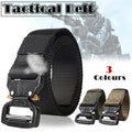 Mens Canvas Outdoor Tactical Belt Heavy Duty Army Waist Web Strap Waistband Hot - Khaki